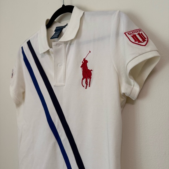 Ralph Lauren Blue Label Tops - Ralph Lauren Big Pony White Tennis Polo Shirt Size L Women's